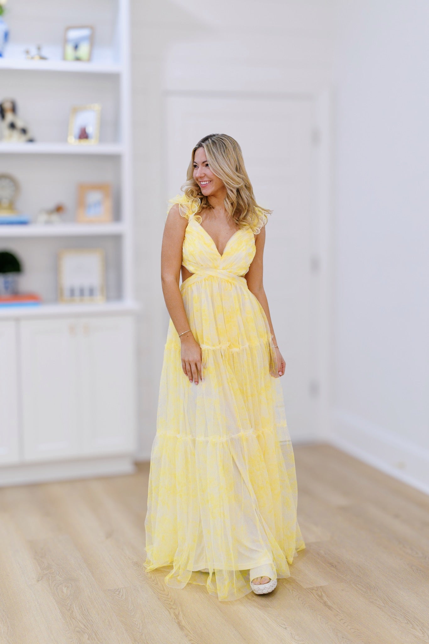 Addi Ruffle A-Line Dress - Yellow