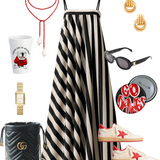 Haylie Striped Flowy Maxi Dress - Cream