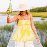 Kamie Stripe Top - Yellow