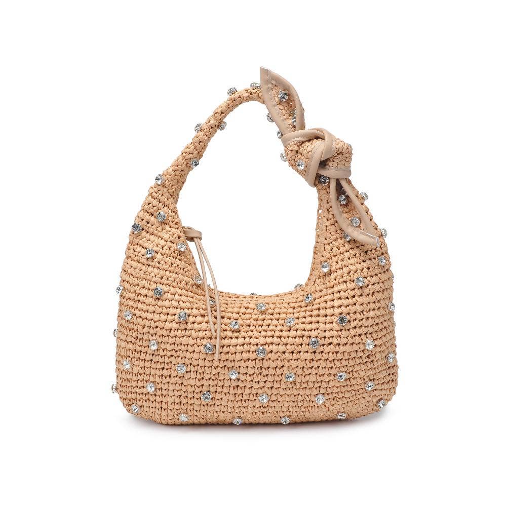 Jessa Straw Summer Beach Shoulder Bag: Natural