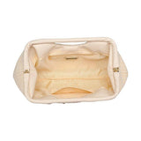 Mallory Straw Pearls Stud Clutch - Ivory