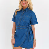 Cheyenne Denim Mini Dress - Indigo Denim