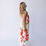 Mallory Floral Midi Dress - Natural Orange