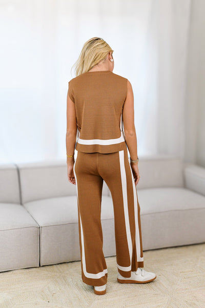 Anna Sweater Top and Wide Leg Pants Set - Mocha