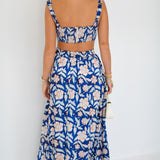 Amelia Printed Set - Navy/Orange
