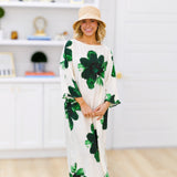 Katie Flowy Midi Dress-Green Floral