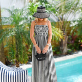 Malia Stripe Maxi Dress - Cream-Black Stripe
