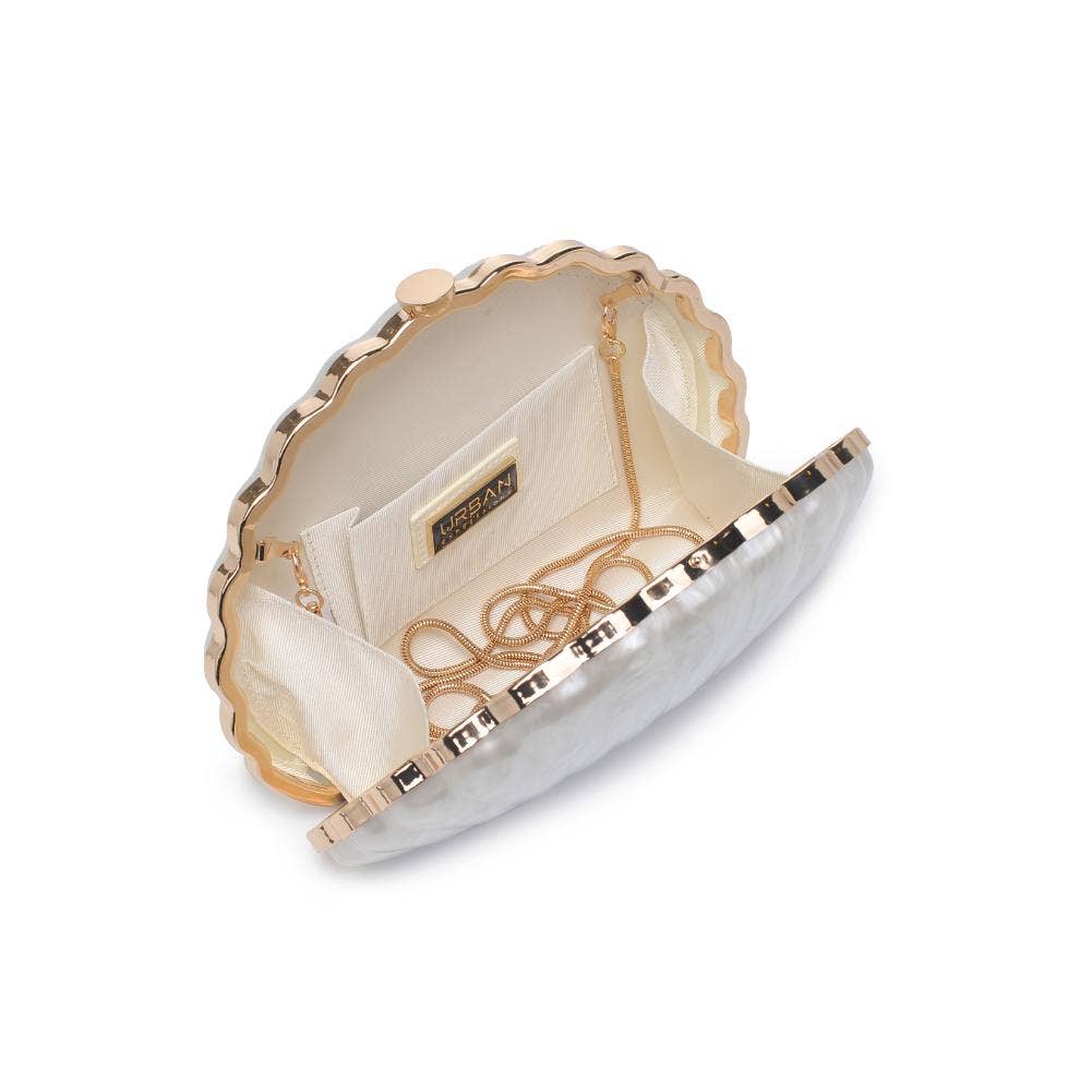 Pearla Seashell Mermaid Evening Bag: Pearl