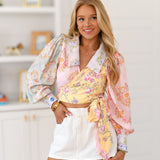 Ember Cropped Blouse - Yellow Multi