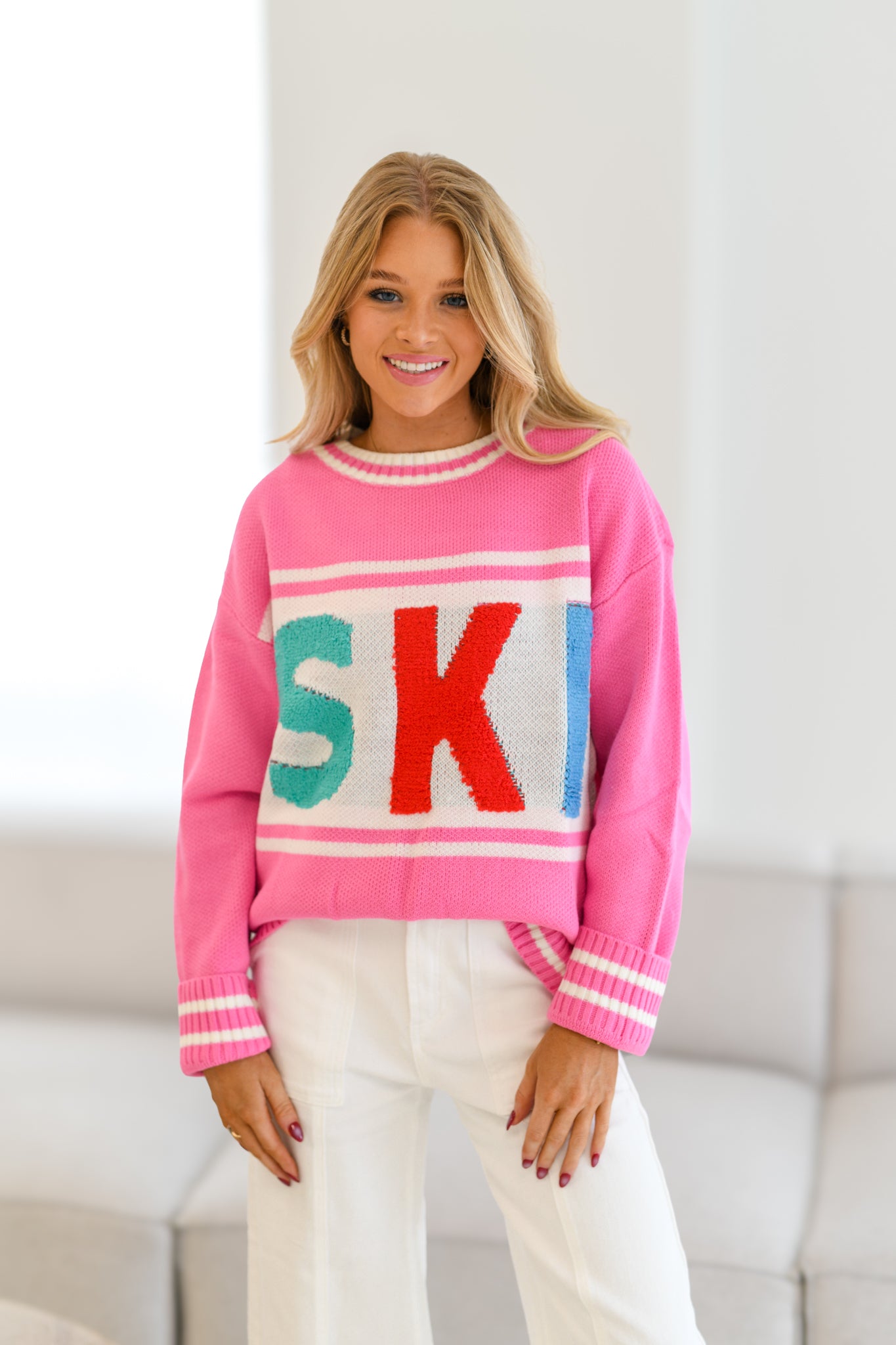 Nadia Ski Pullover Sweater - Pink