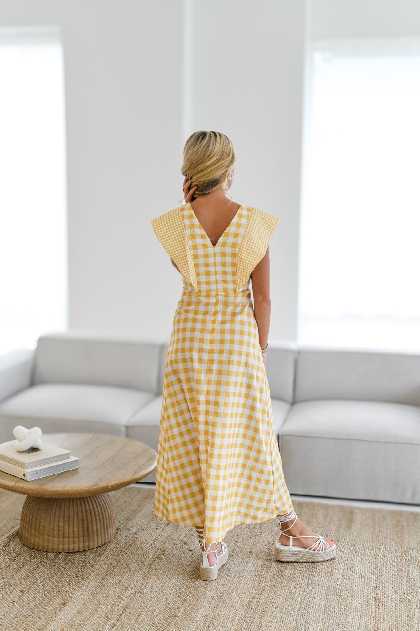 Riley Gingham Dress - Yellow