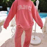 Fancy Oversized Fleece Mockneck - Paradise Pink/Hibiscus