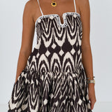 Kaylor Sweetheart Dress - Dark Brown/White