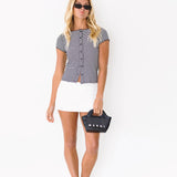 Sienna Striped Top - Black/White