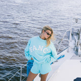 Breakers Oversized Lightweight Mockneck - Ocean Teal