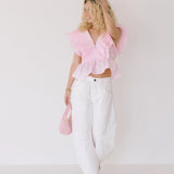 Shelly Sleeveless Ruffle Top - Pink