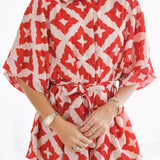 Josie Romper - Red/Cream