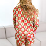 Sasha Satin Pajama Set - Red/Green