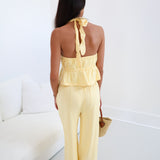 Anna Eyelet Knit Set - Lemon