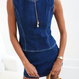 Samira Open Back Set - Dark Denim