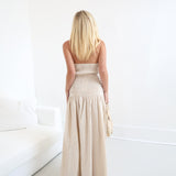 Shyla Ruched Column Bardot Maxi Dress - Milk