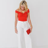 Sarah Wide Leg Jeans-White