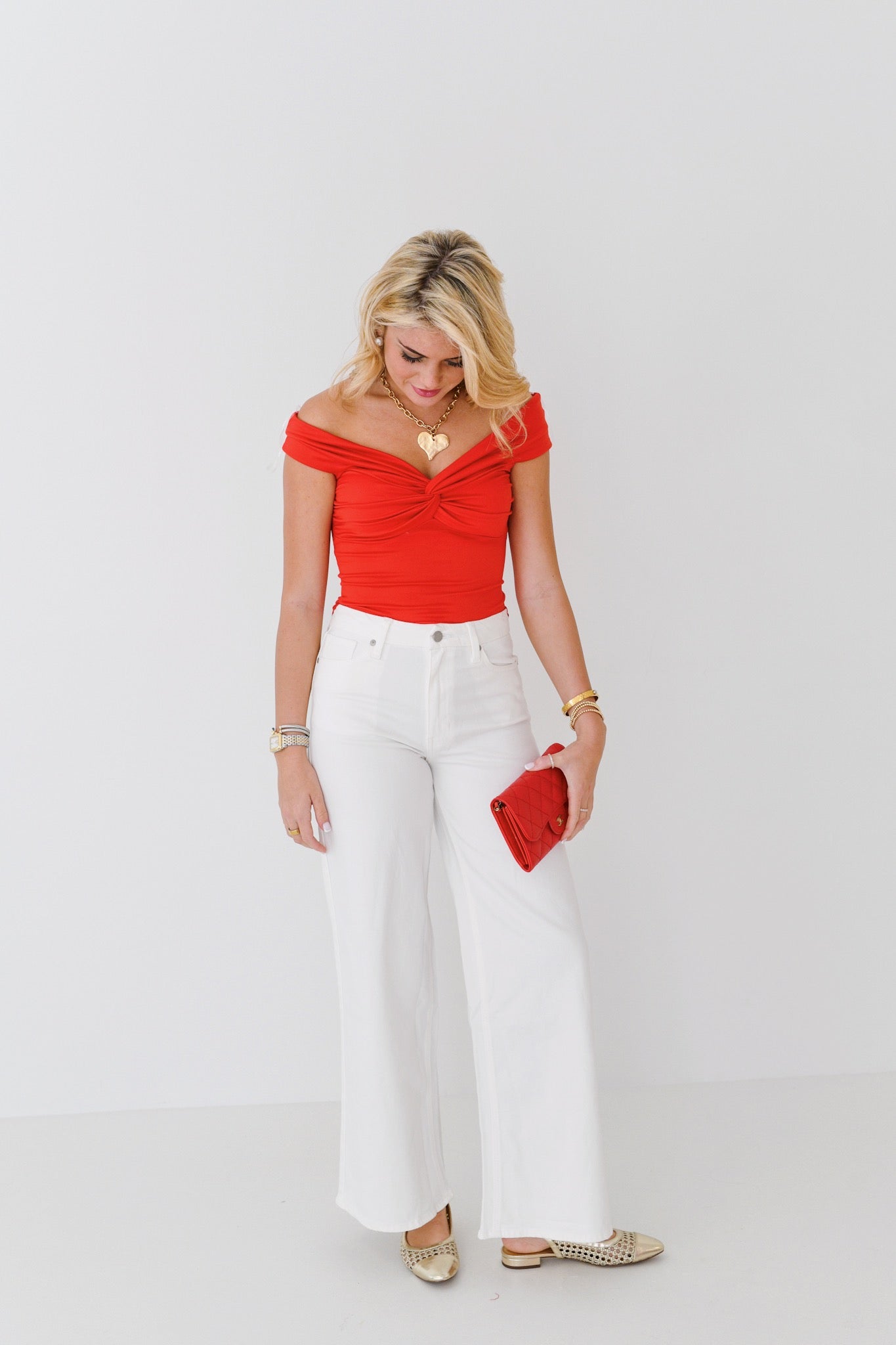 Sarah Wide Leg Jeans-White