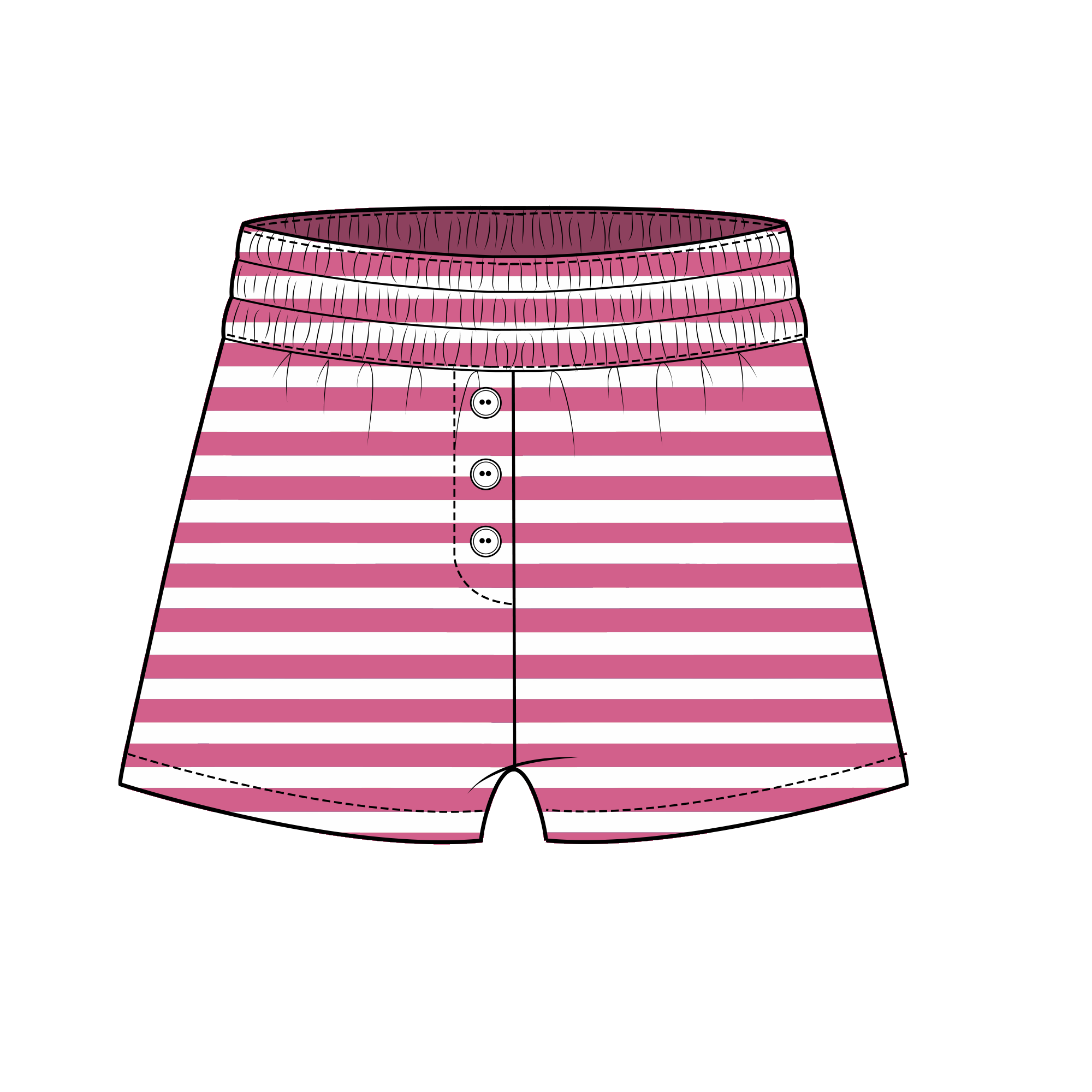 Fancy Striped Button Shorts