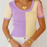 Victoria Color Blocked Sweater Top - Multi