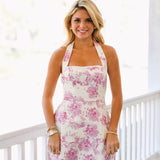 Hollie Halterneck Floral Mini Dress - Pink