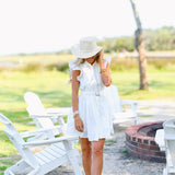 Fancy Ruffle Sleeve Mini Dress - Off White