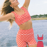 Fancy Fit Shorts Set - Red Polka Dot