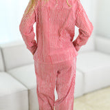 Ruthie Pajama Set - Red Striped