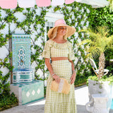Palm Ruffle Skirt Set - Green Blockprint