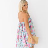 Chelsea Mini Bubble Dress - Sky Blue/Pink
