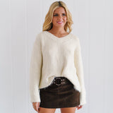 Eloise Suede Mini Skirt with Belt - Brown