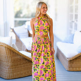 Haven Floral Ruffle Maxi Set - Pink/Yellow