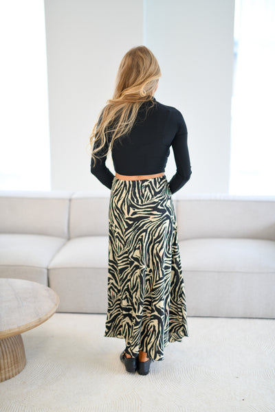 Skylar Print Maxi Skirt - Zebra