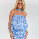 Piper Scarf Bubble Skirt Set - Baby Blue