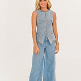 Shannon Wide Leg Jeans - Denim Blue