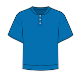 Fancy Half Button Short Sleeve Terry Top