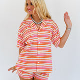 Alexa Striped French Terry Set - Orange