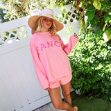 Fancy Fleece Lined Mini Shorts - Hibiscus