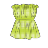 Natalie Strapless Top - Lime Green gingham