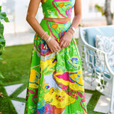 Ciera Maxi Skirt Set - Green Multi