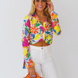 Becca Tropical Print Crop Top-Multi