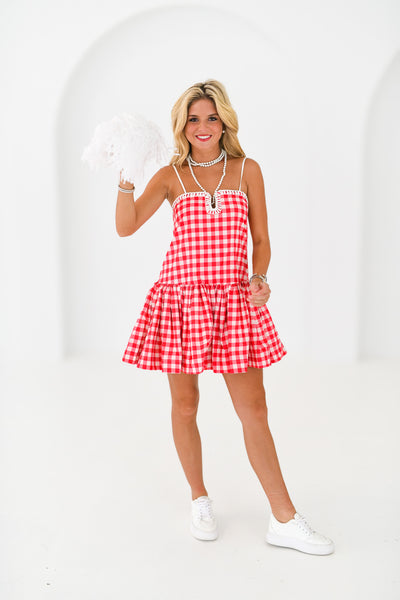 Dani Sweetheart Dress - Red Gingham