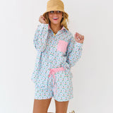 Kai Cotton Poplin Shirt - Pink/Blue