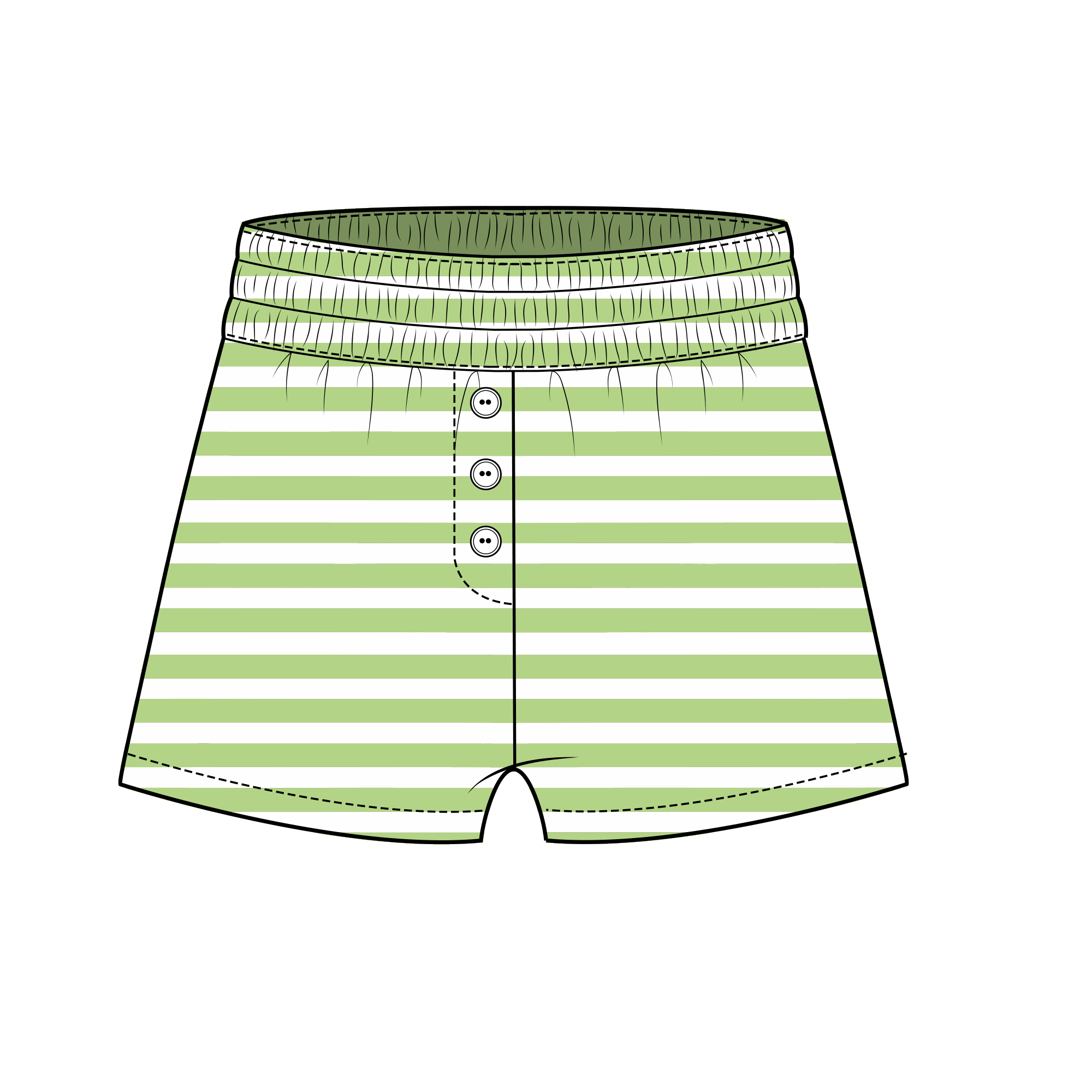 Fancy Striped Button Shorts