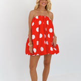 Rylan Mini Bubble Dress - Red Polka Dots